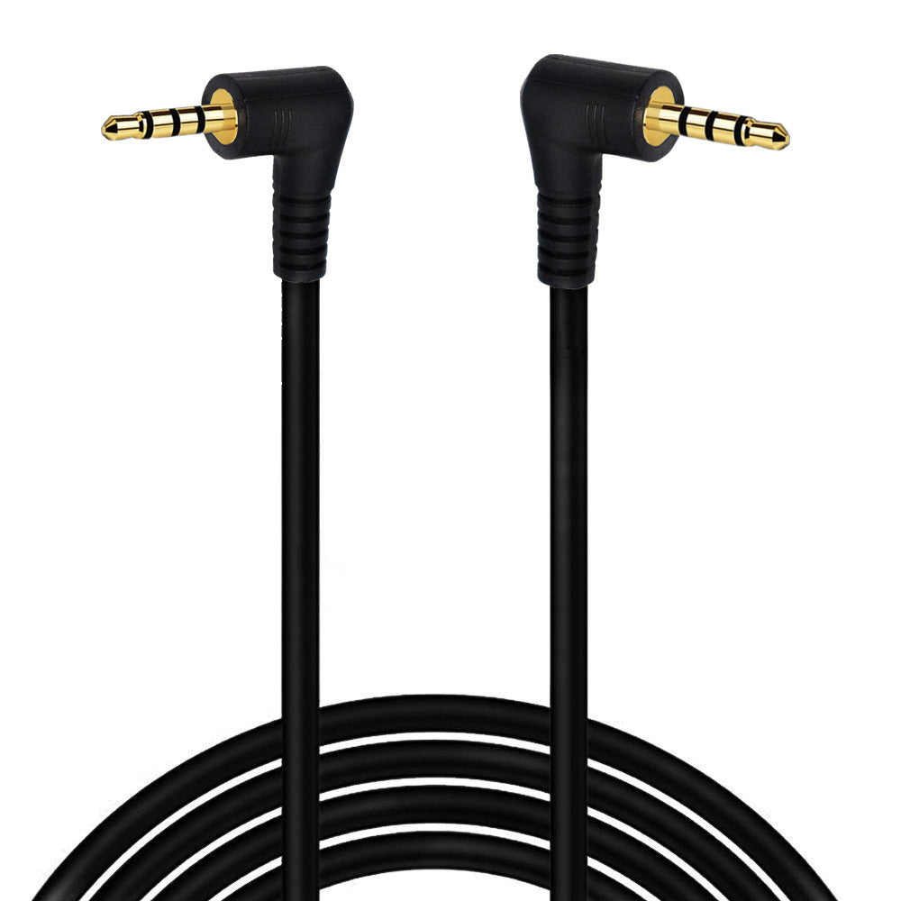 Right angle 2.5mm TRRS audio cable with microphone support