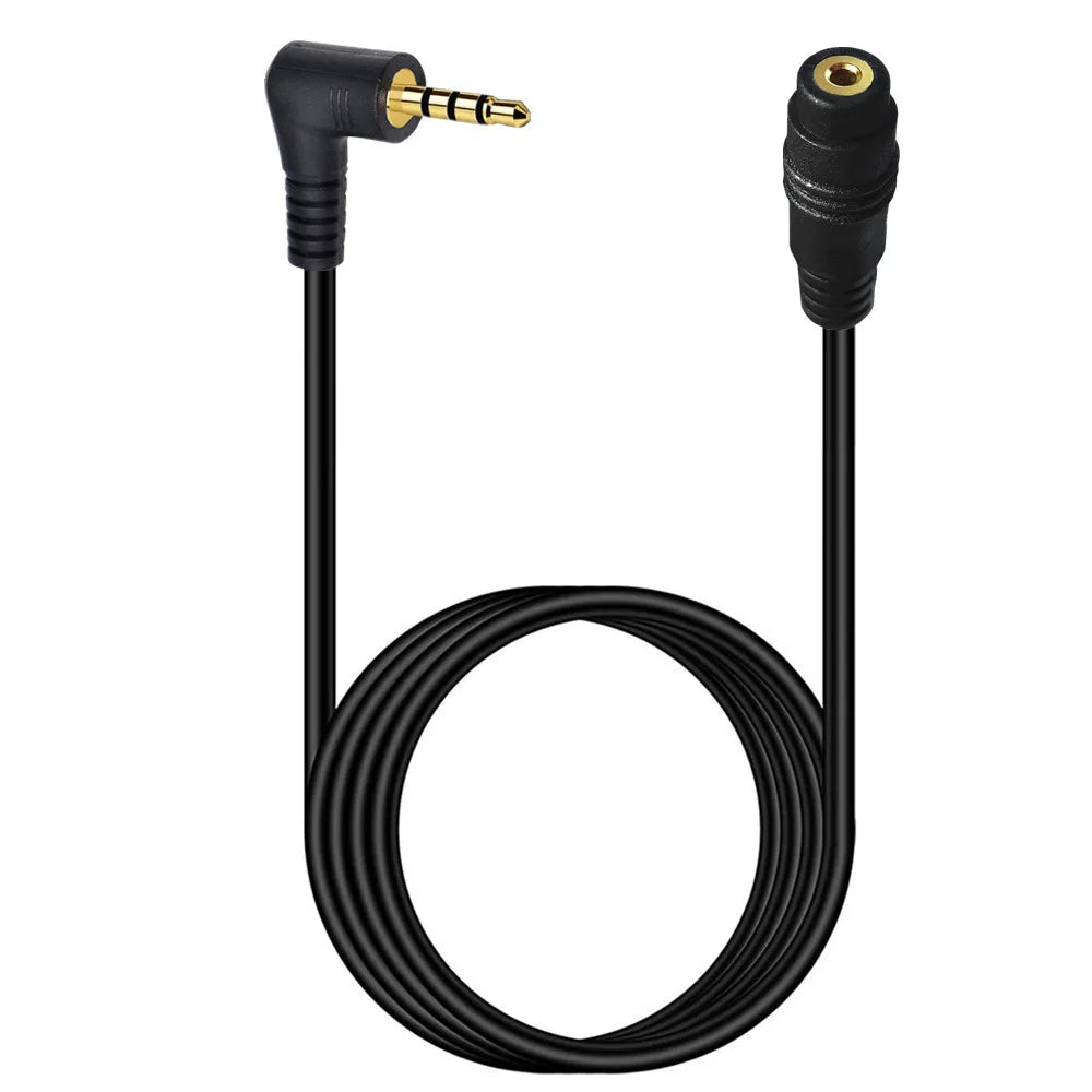 2.5mm 4 pole TRRS angled audio extension cable with flexible cable design