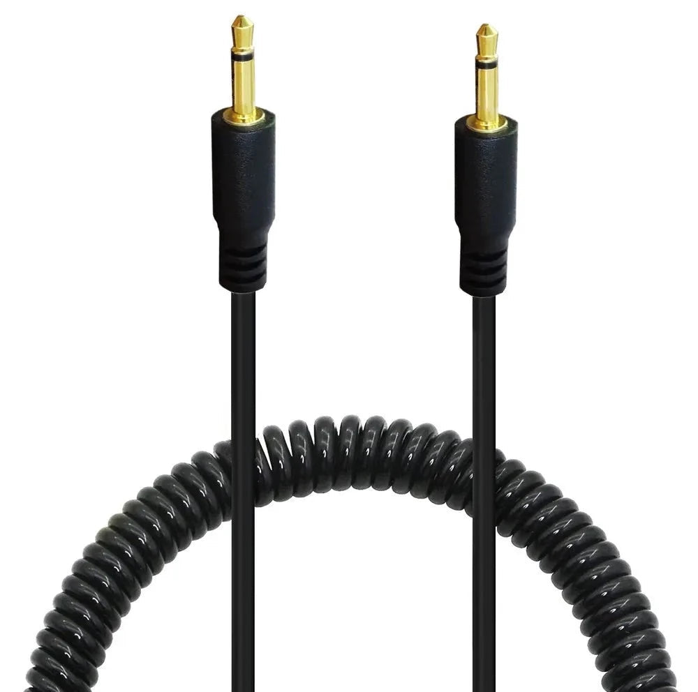 2.5mm TS mono male to male coiled audio cable