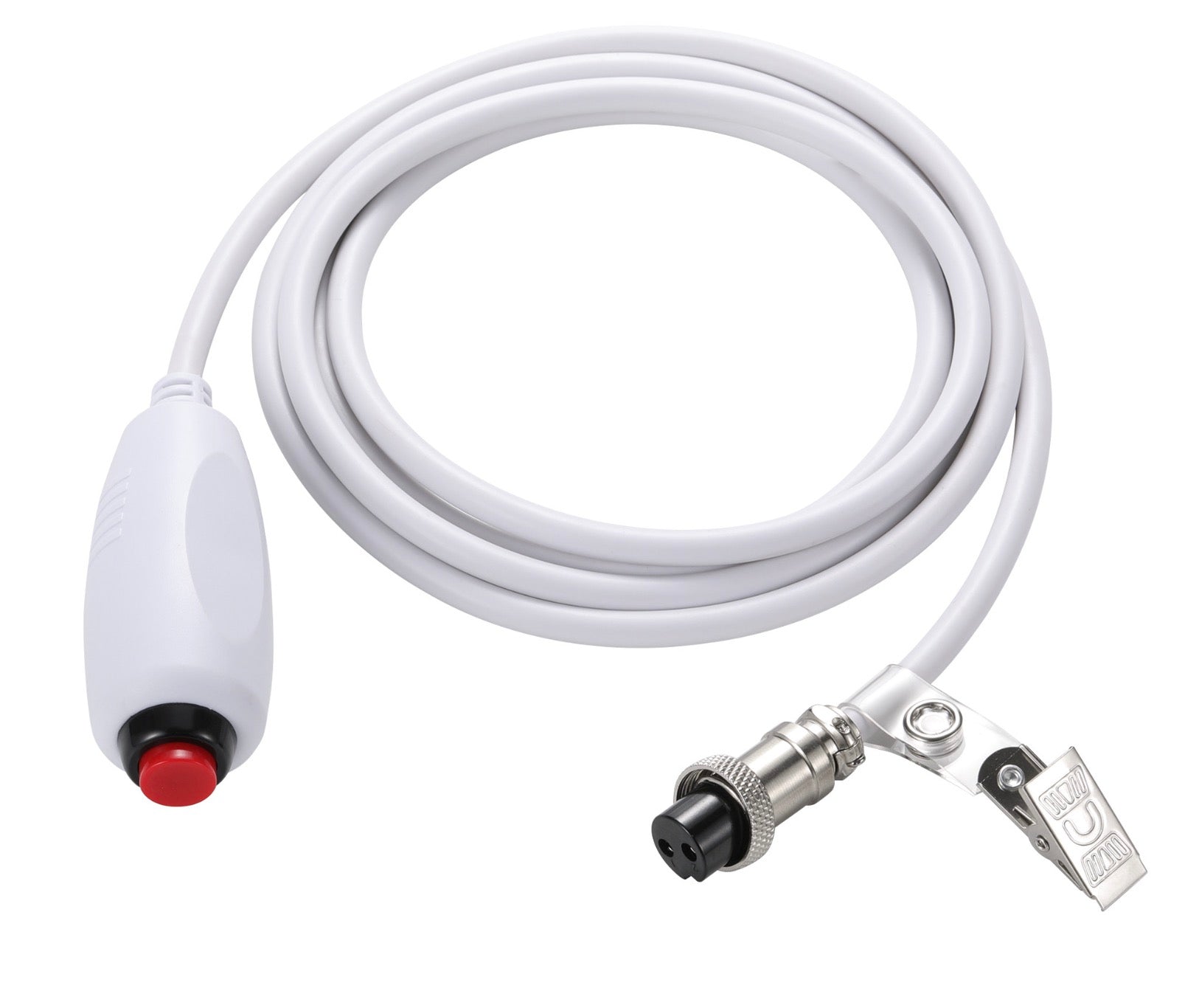 2 Pin M12 replacement nurse call cord with emergency push button and patient clip for hospital nurse station systems