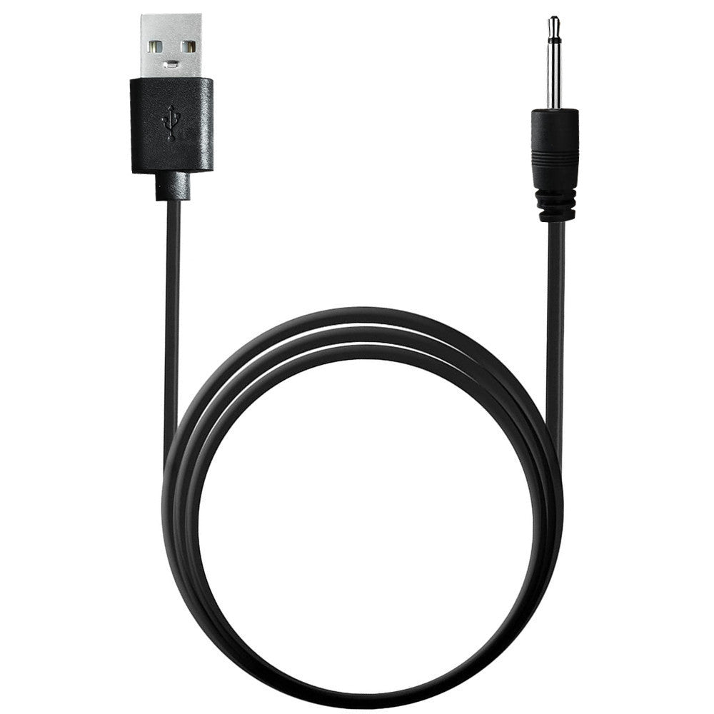 2.5mm USB DC Power Charging Cable For Rechargeable Massagers Black 1.2m