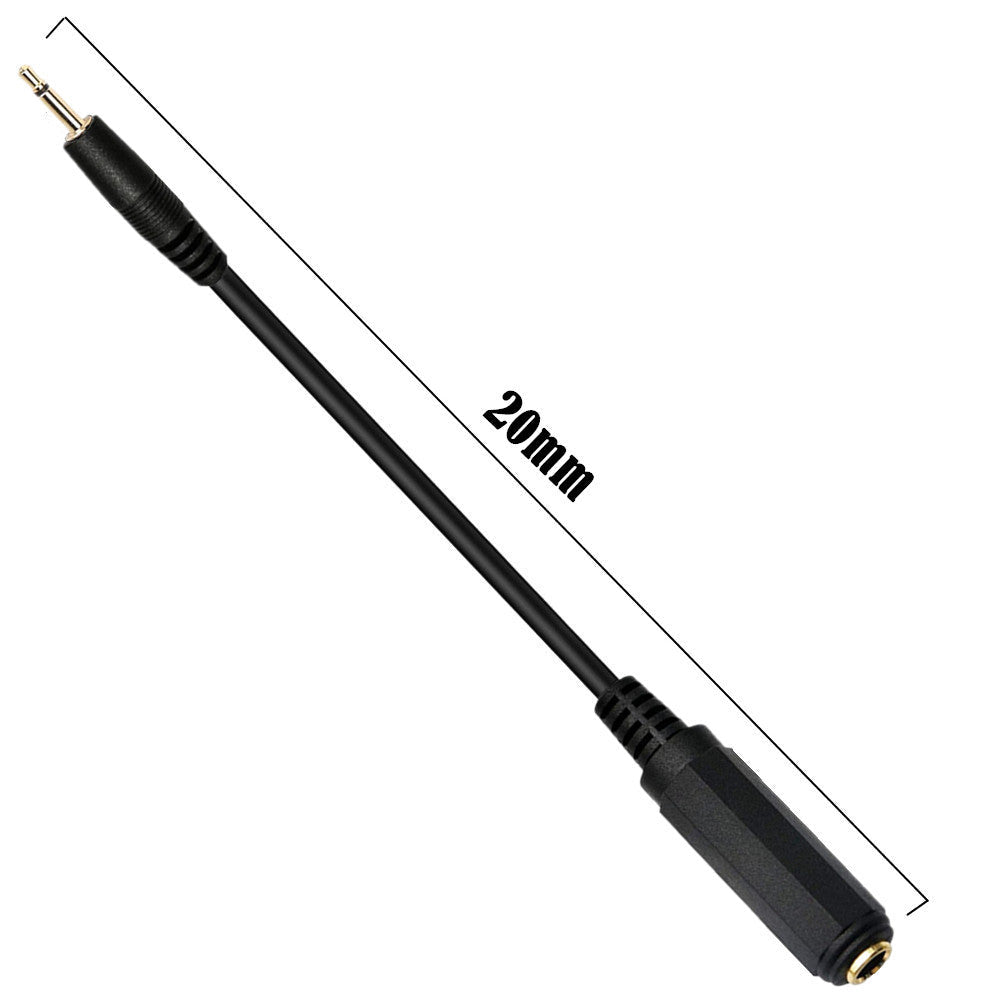 2.5mm TS Male to 6.35mm (1/4”) TS Female Audio Adapter Cable | Short Headphone Replacement Cord