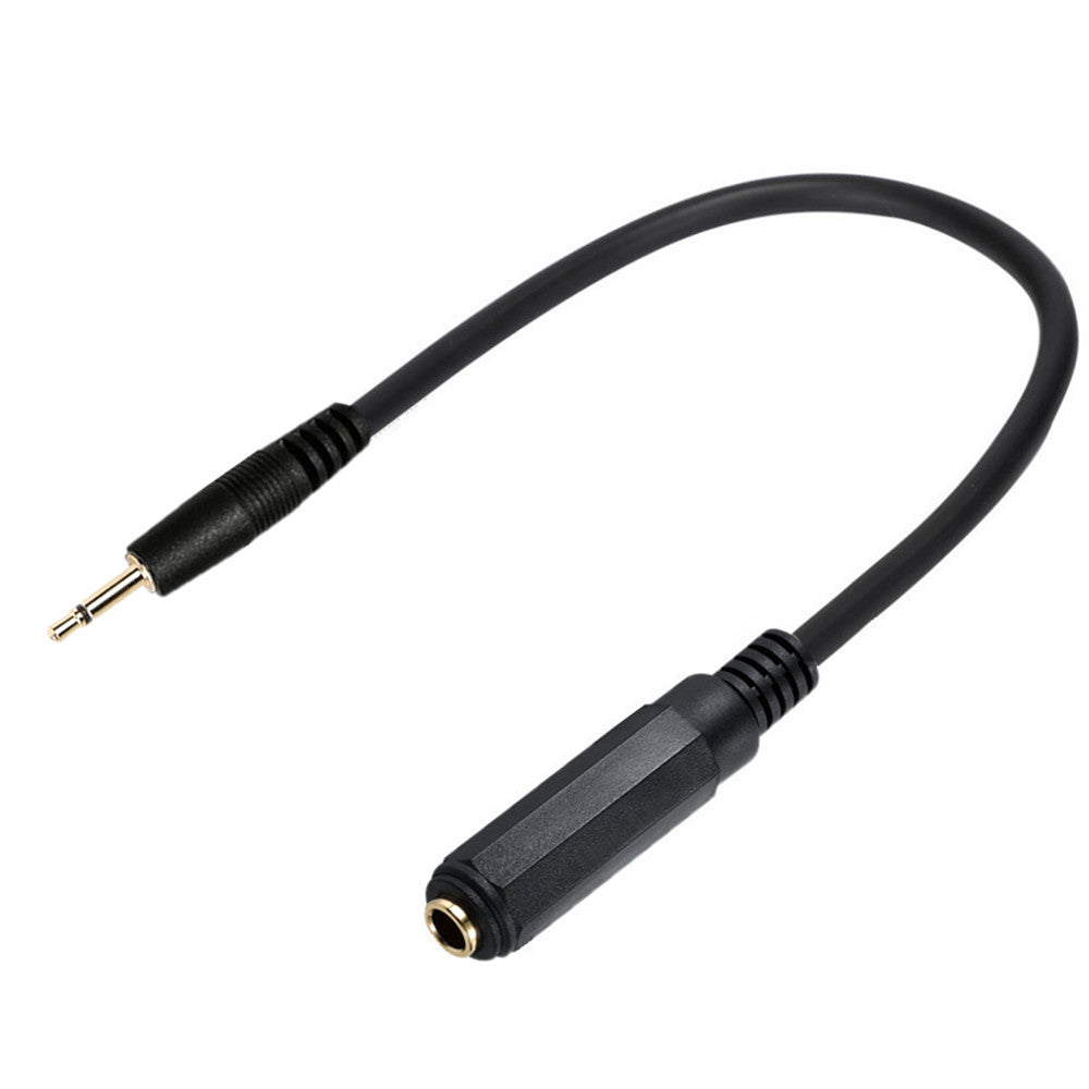 2.5mm TS Male to 6.35mm (1/4”) TS Female Audio Adapter Cable | Short Headphone Replacement Cord