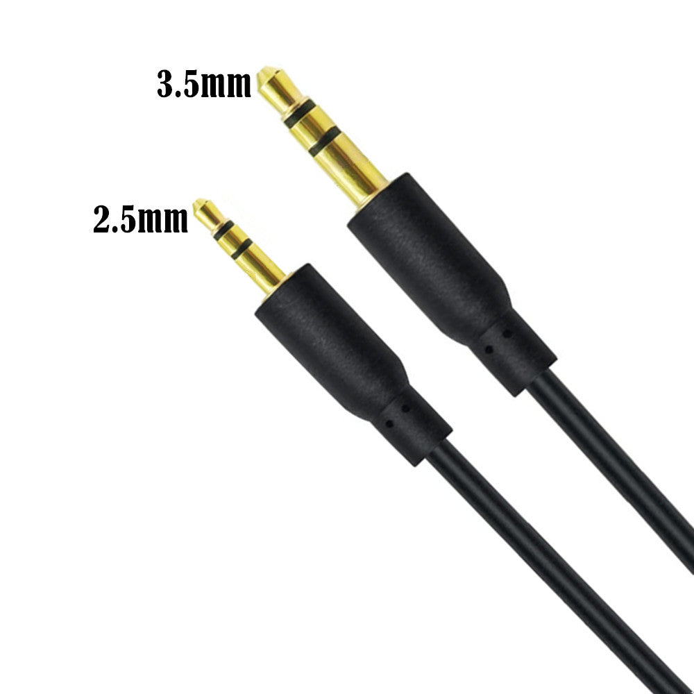 2.5mm to 3.5mm 3 pole AUX lead black