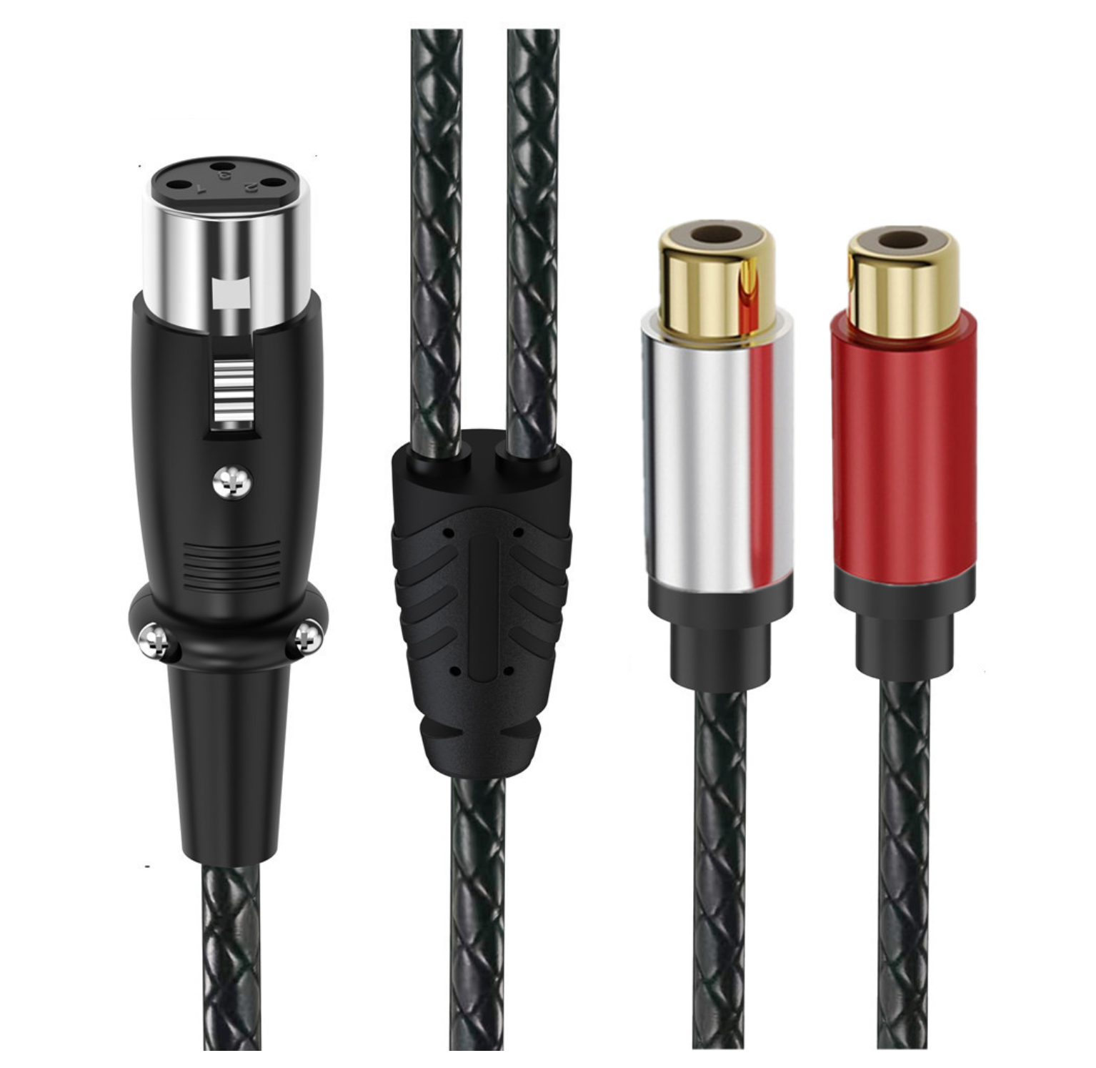 Dual RCA Female to XLR Female Y Splitter Cable – 3 Pin XLR to 2 RCA Stereo Audio Adapter for Microphone & Mixer