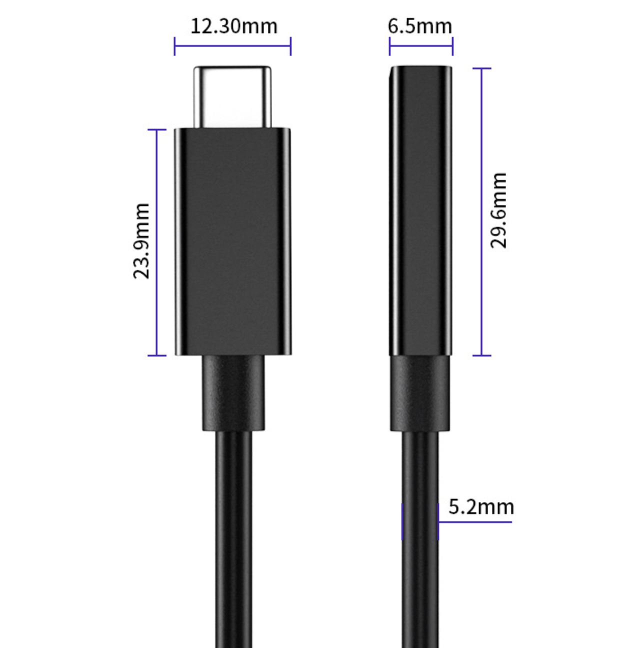 Thunderbolt 5 Extension Cable Male to Female 80Gbps High-Speed PD 240W Type-C Coaxial Full-Function Docking Support