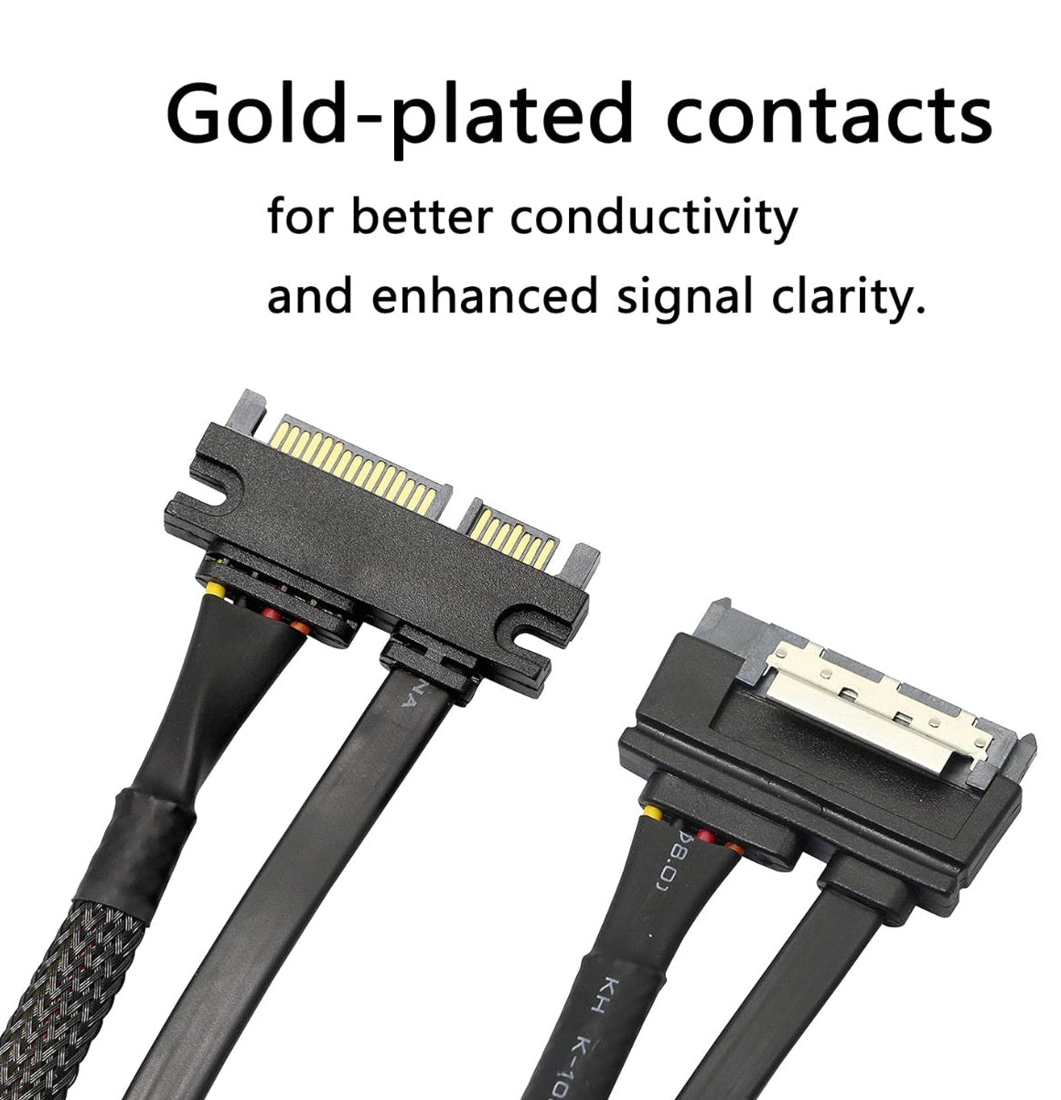 22 pin SATA extension cable with gold plated contacts for reliable conductivity