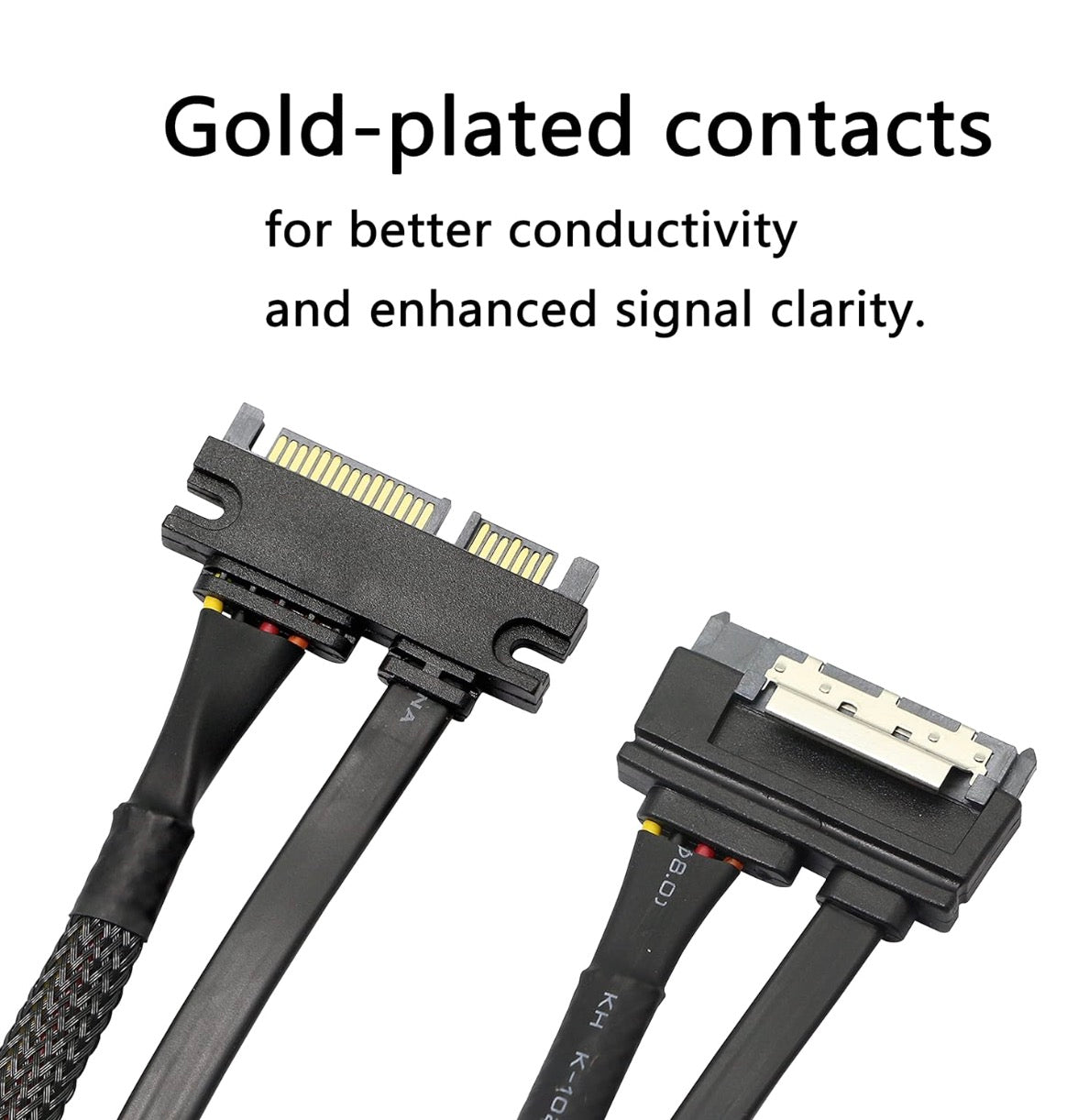 22 pin SATA extension cable with gold plated contacts for reliable connectivity