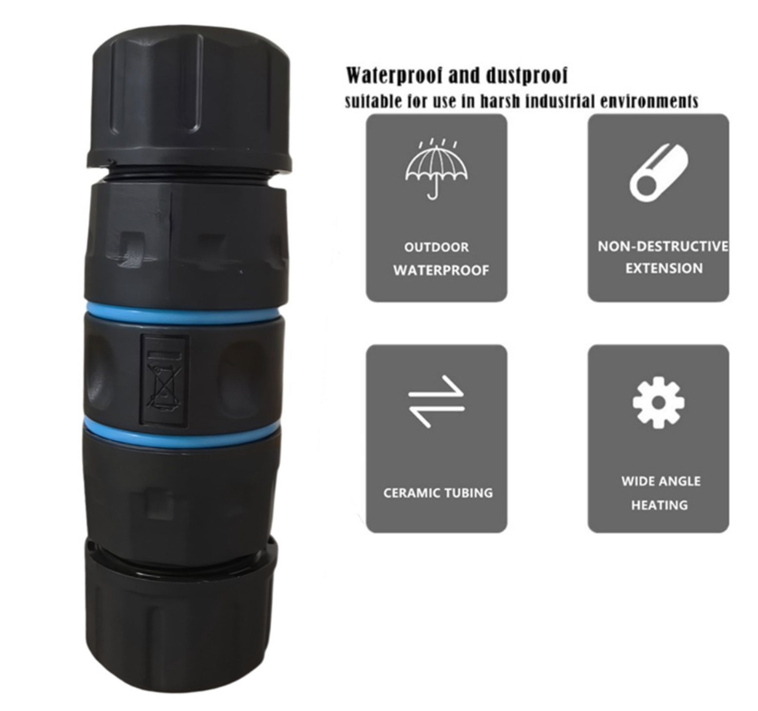 RJ45 Waterproof Coupler Connector, IP68 Shielded STP Cat5/5e/6 Ethernet LAN Cable Adapter (Outdoor Double-Head)