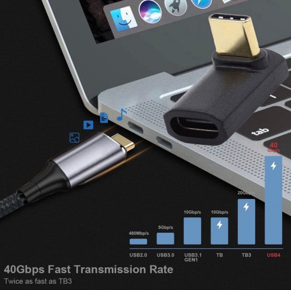 USB C angled adapter with 240W power delivery and EPR support