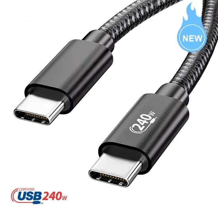 240W USB-C braided charging cable for fast charging devices