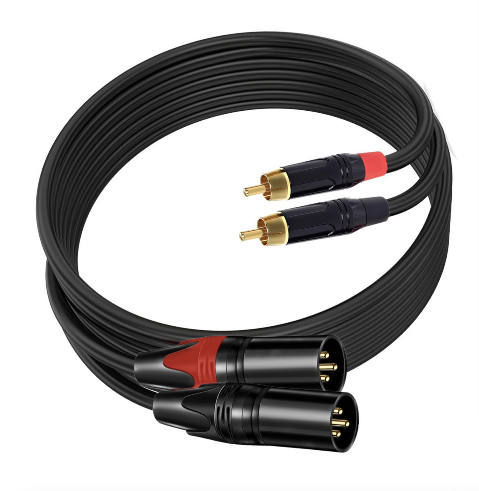 Dual XLR to Dual RCA Cable – Heavy Duty Stereo Audio Cable for HiFi Systems, Mixers & Microphones