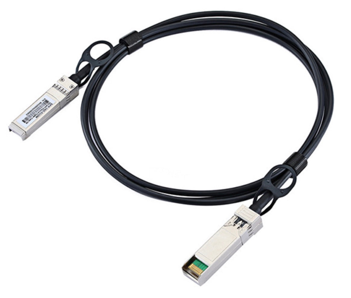 A black 25G SFP28 to SFP28 DAC cable, 5 meters in length, with connectors on both ends.
