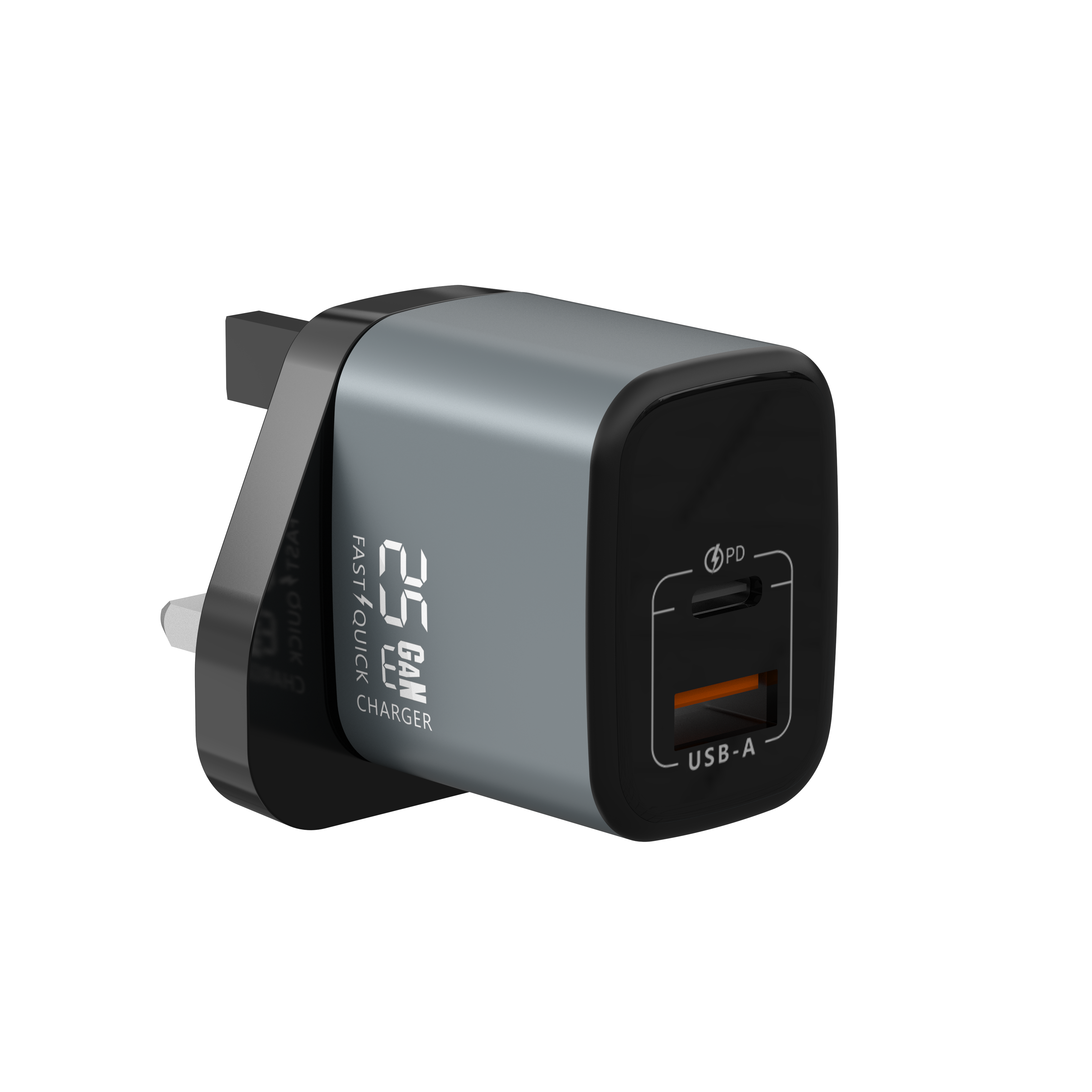 Compact USB-C QC 3.0 fast charging adapter