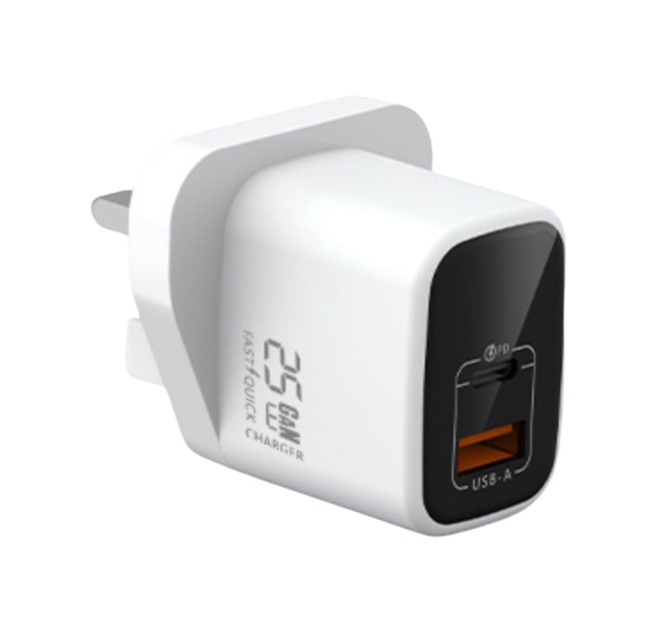 UK mains USB-C wall charger for smartphone charging