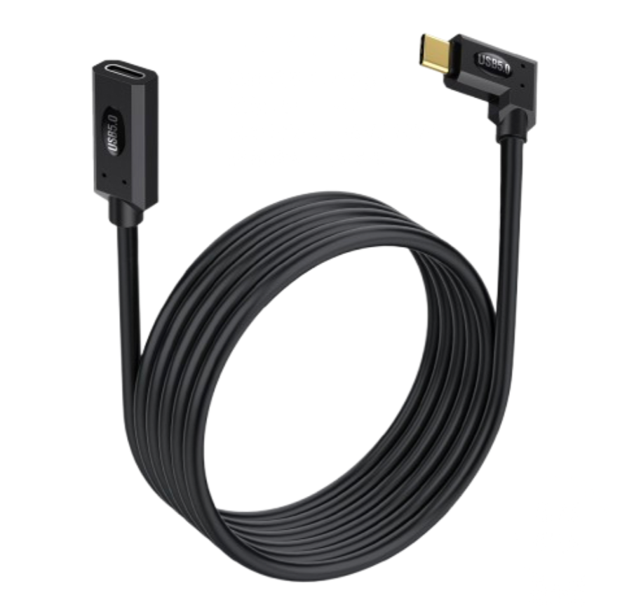 USB-C Angled Extension Cable | 80Gbps, 240W, 16K Display – Right/Left Angle
