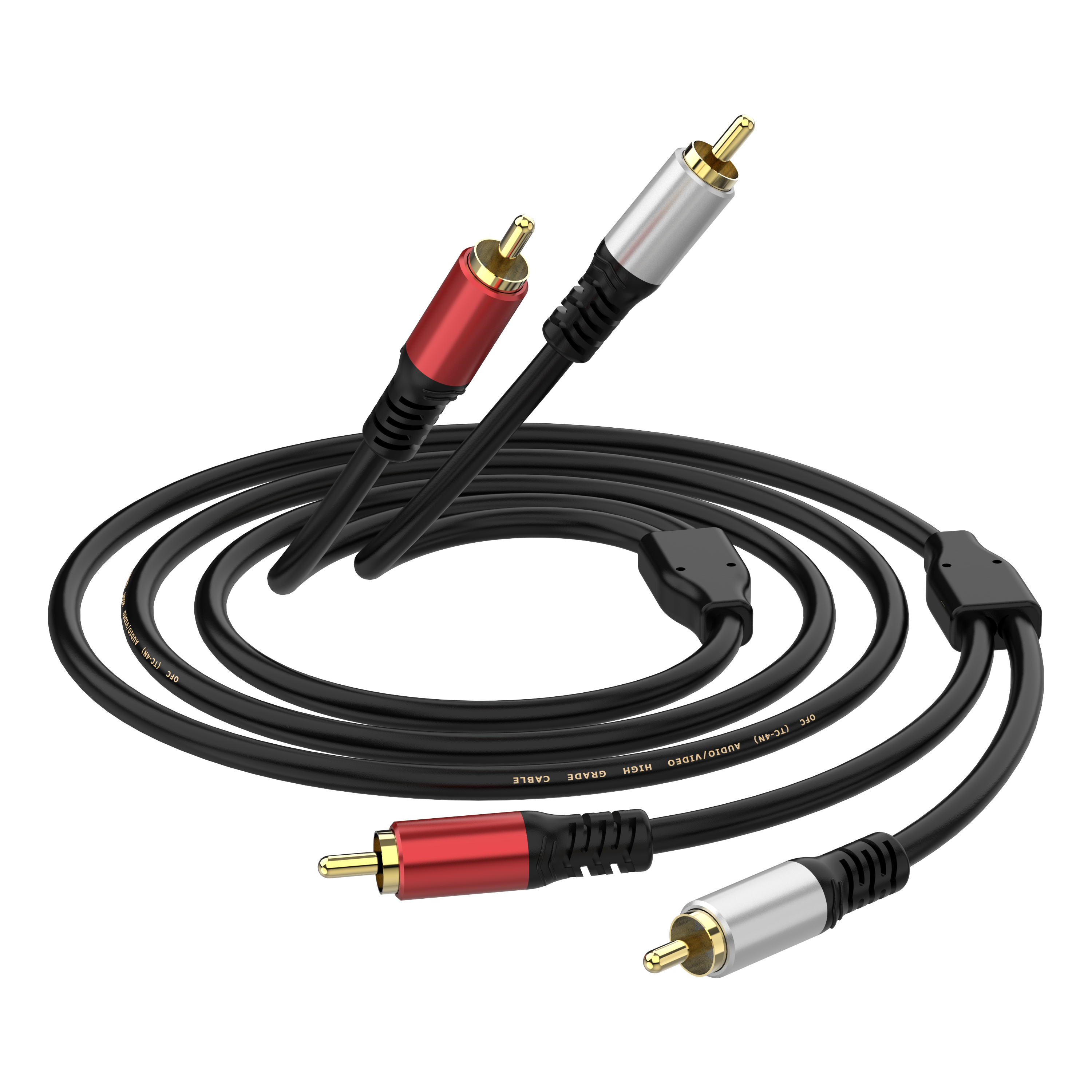 2 RCA male to 2 RCA male stereo audio cable for home theatre and Hi-Fi systems