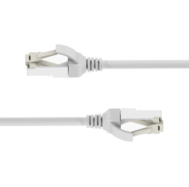 Slim CAT6A Ethernet cable designed for medical and clinical installations