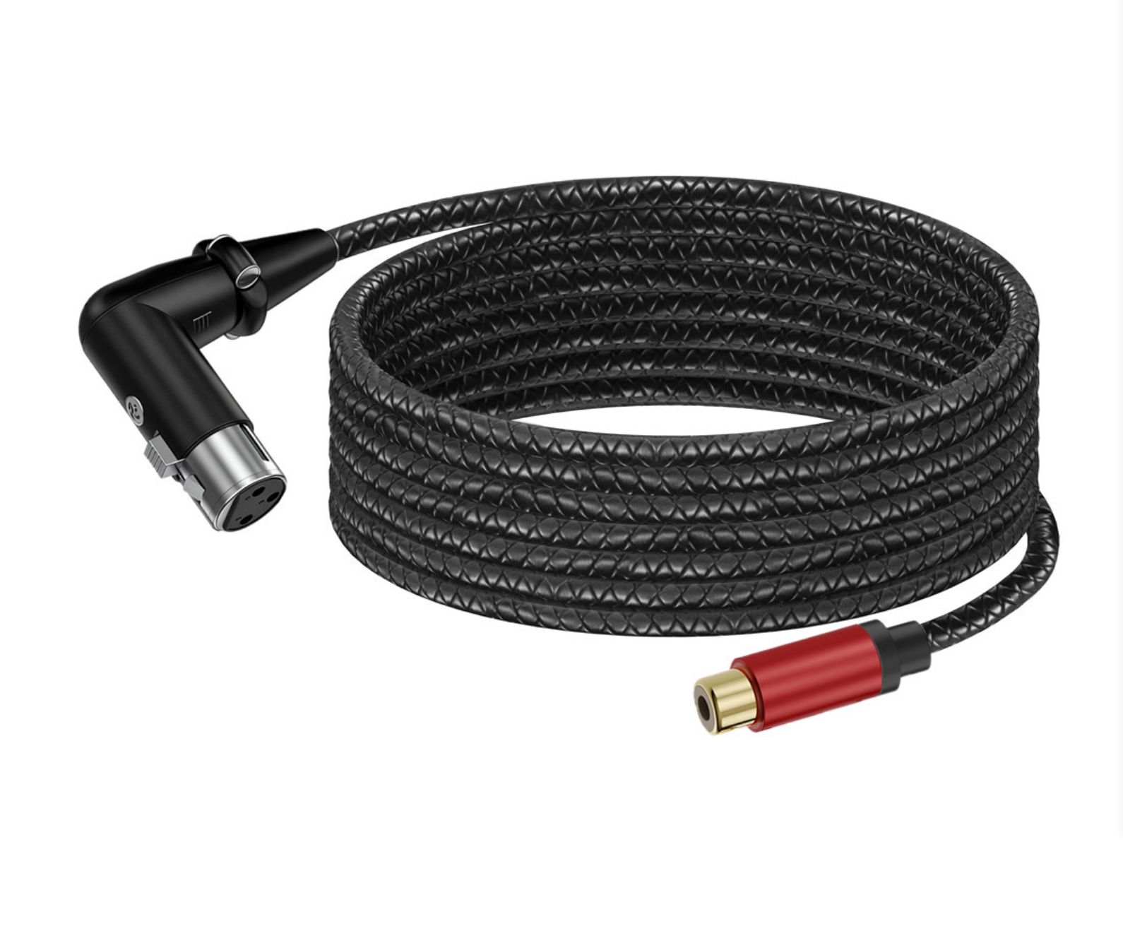 RCA Angled Female to 3-Pin XLR Female Audio Cable – Stereo Adapter Connector for Microphone, Mixer & Pro Audio