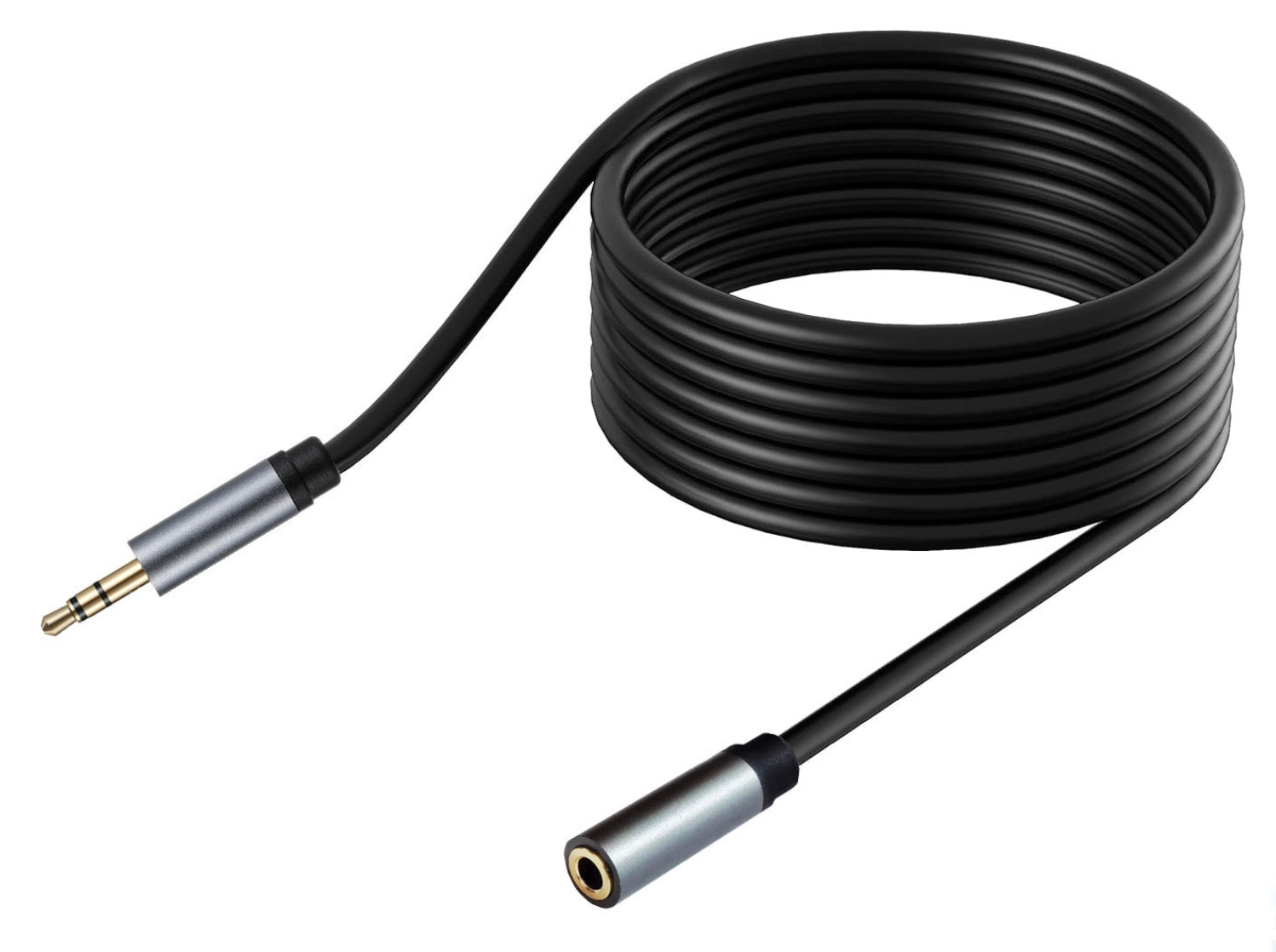 3.5mm 3 pole male to female headphone AUX audio extension cable with gold-plated connectors