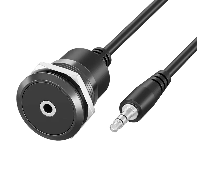 3.5mm audio female to male panel mount extension cable