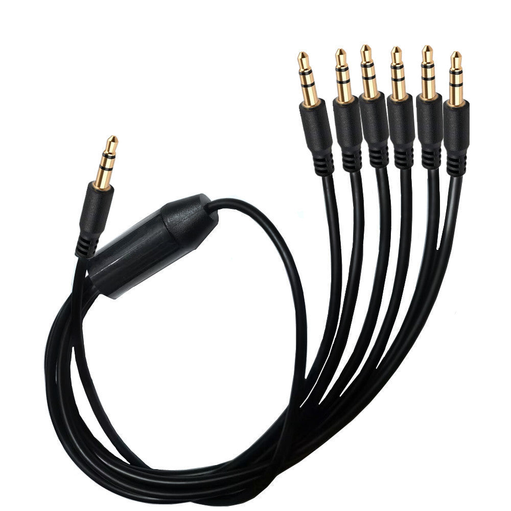 3.5mm audio splitter cable with six output connectors