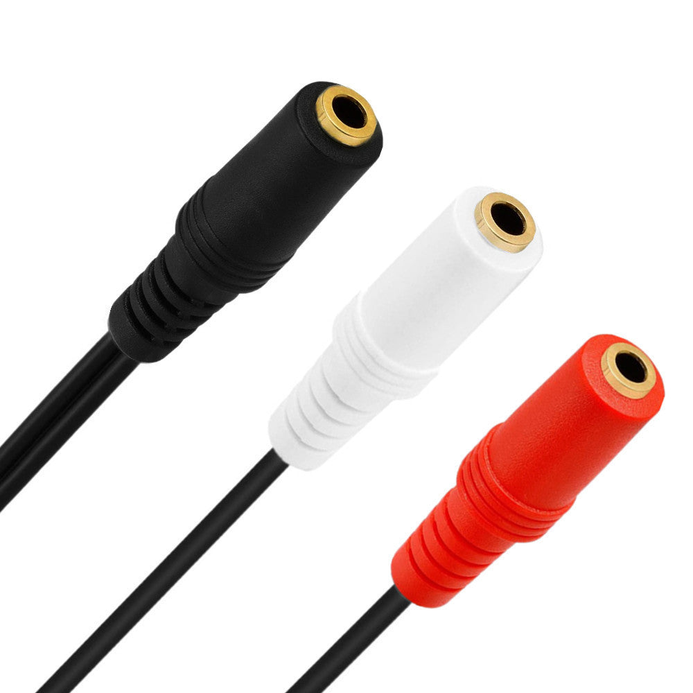 Compact 3.5mm stereo Y splitter cable 0.25m