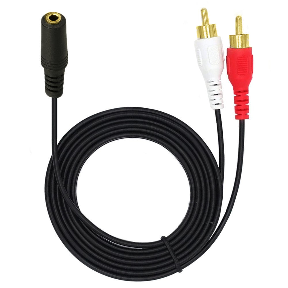 3.5mm female to dual rca male stereo audio y splitter cable