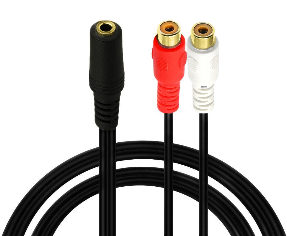 3.5mm stereo female to dual RCA female audio Y splitter cable