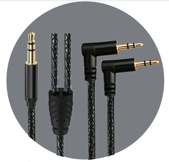 Gold plated 3.5mm 90 degree Y splitter audio cable