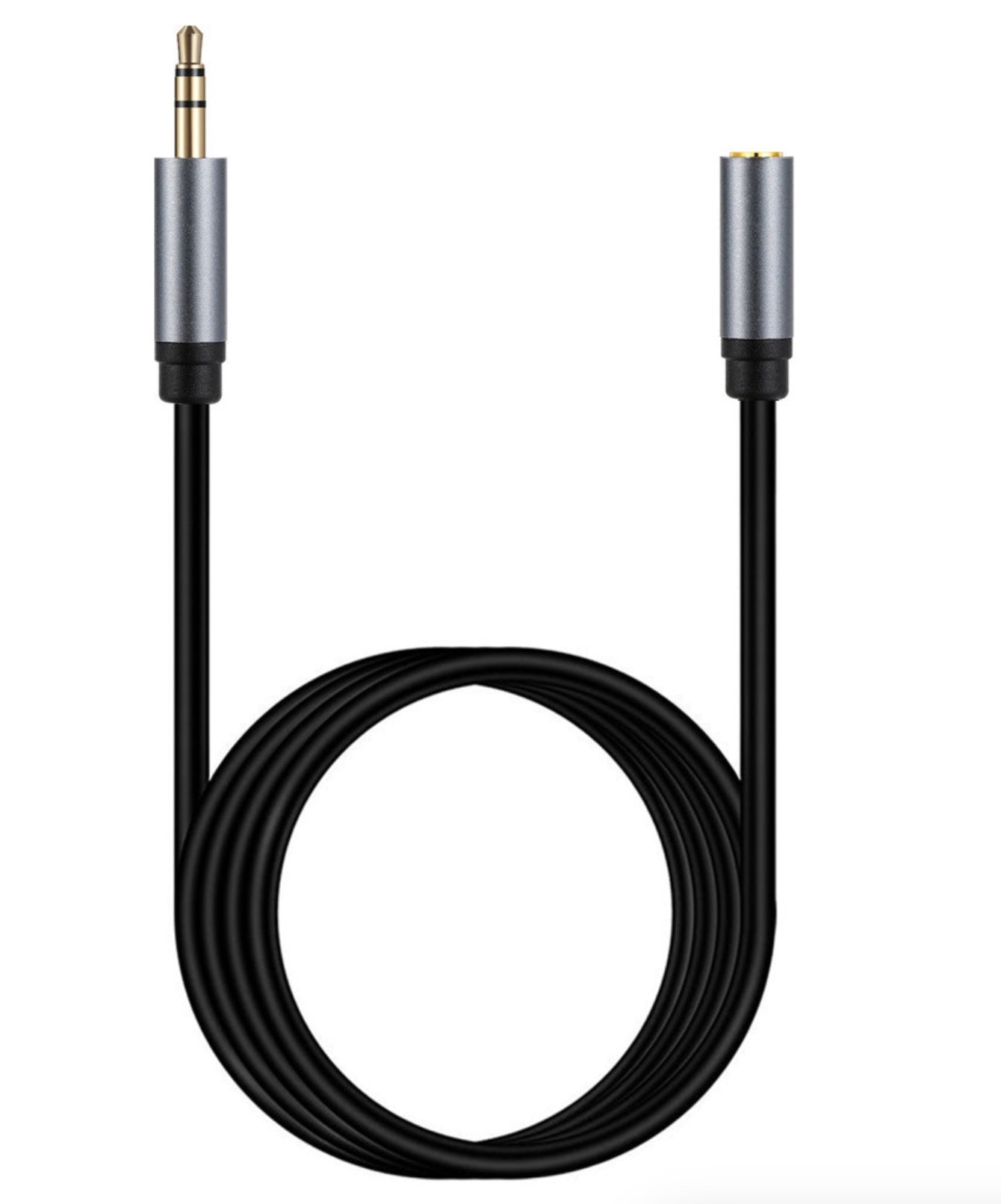 3.5mm male to female headphone extension cable showing complete cable assembly