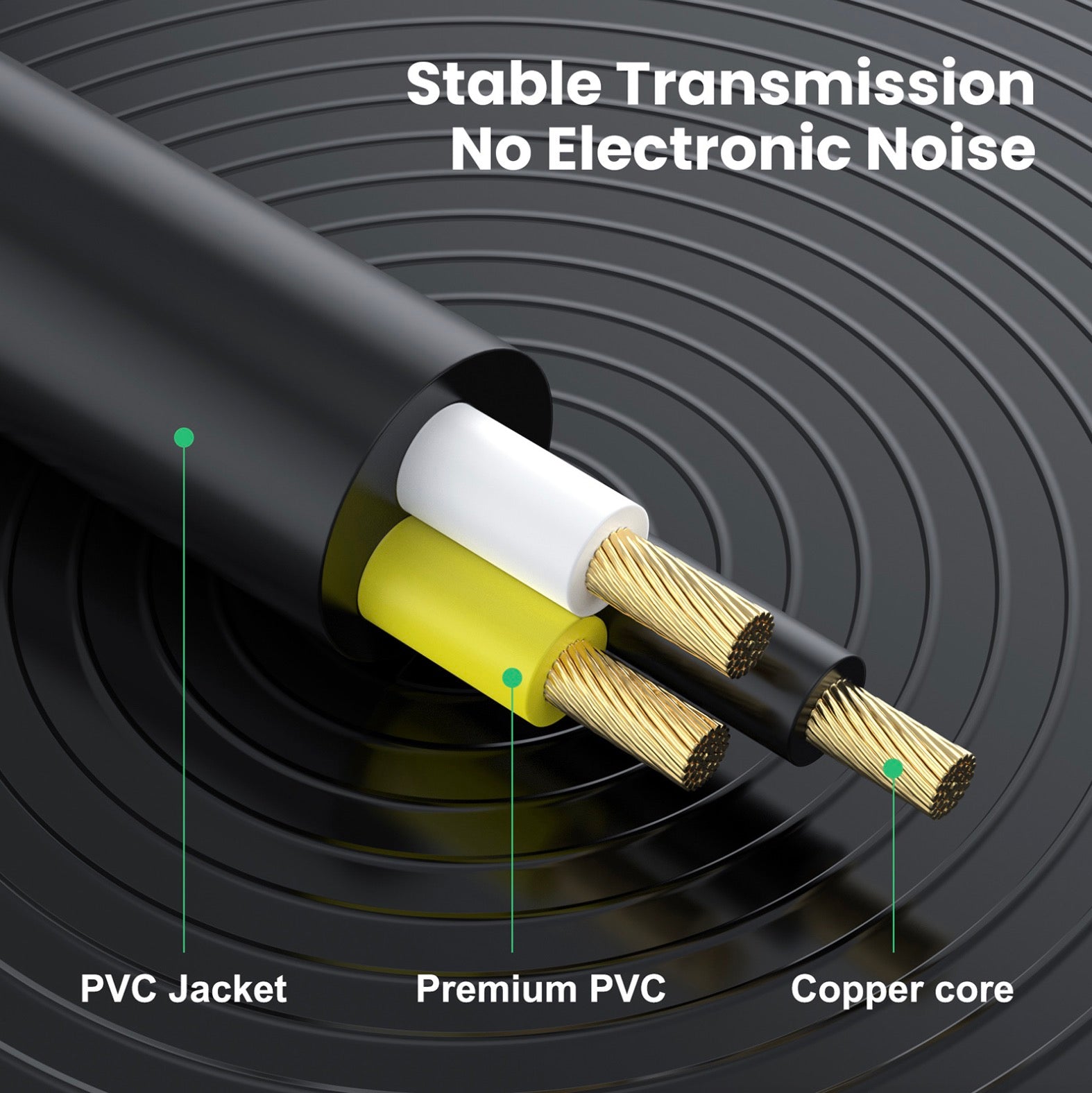 3.5mm male to male AUX cable compatible with smartphones laptops speakers headphones and car stereos