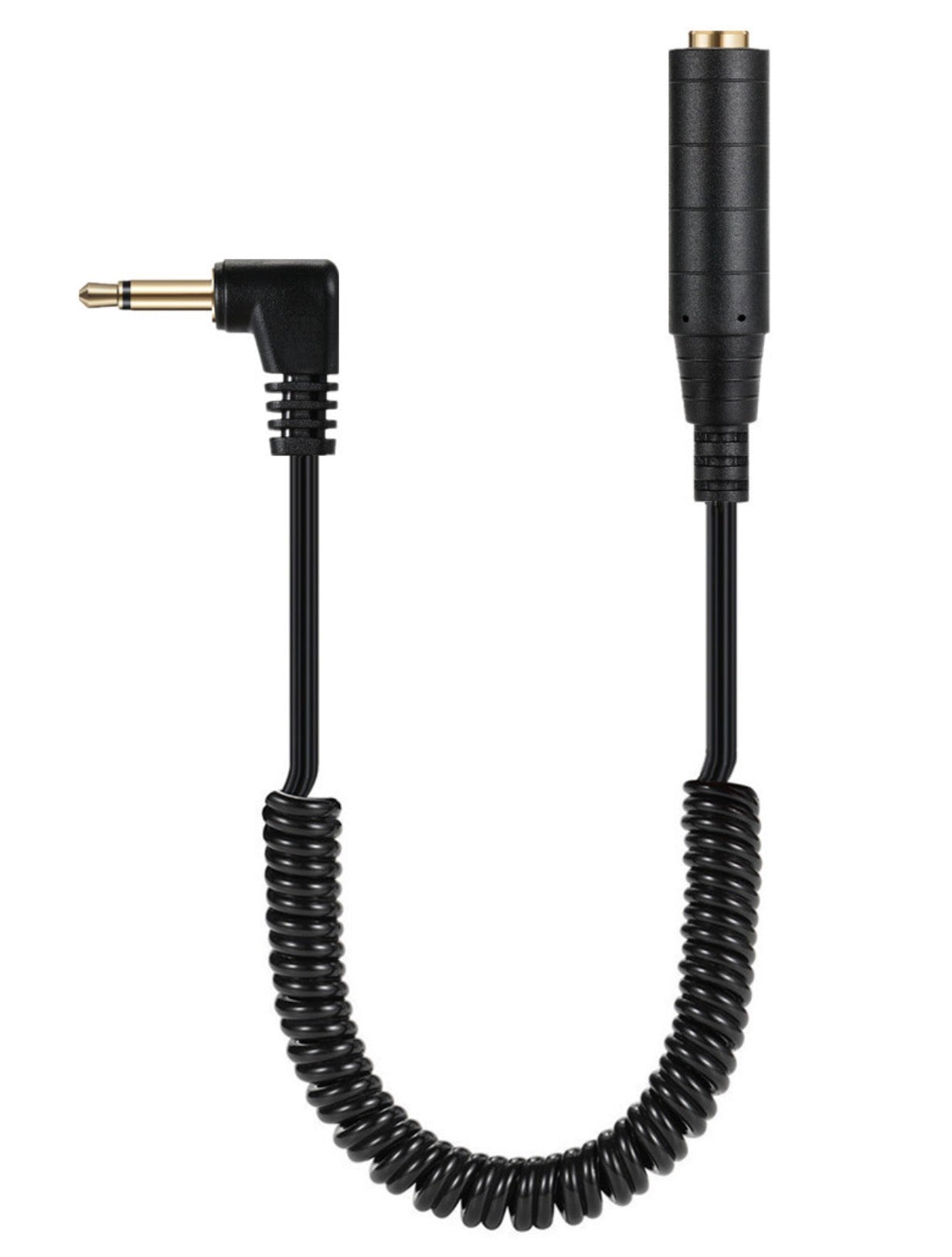 3.5mm mono to 6.35mm female coiled audio extension cable