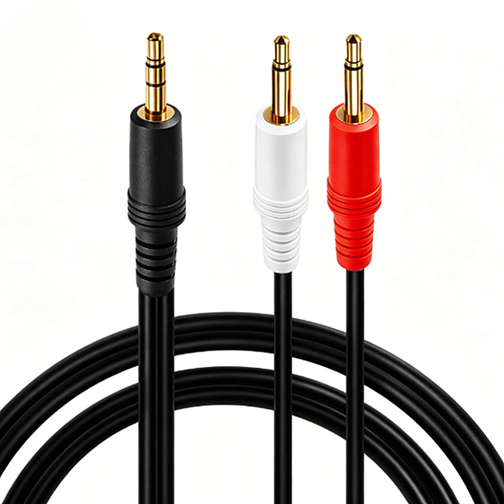 3.5mm stereo to dual mono breakout cable for compatible mixers and amplifiers
