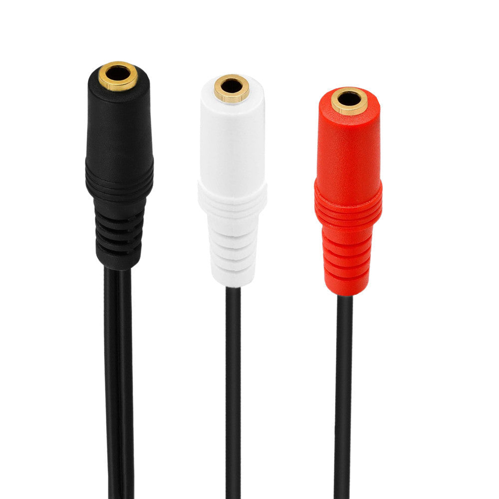 3.5mm stereo female to dual female Y splitter audio cable