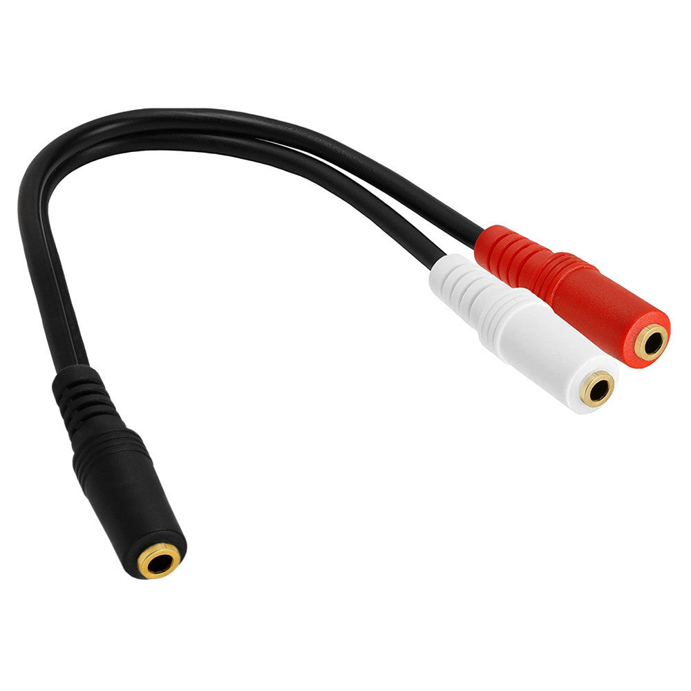 Compact 3.5mm stereo Y splitter cable 0.25m