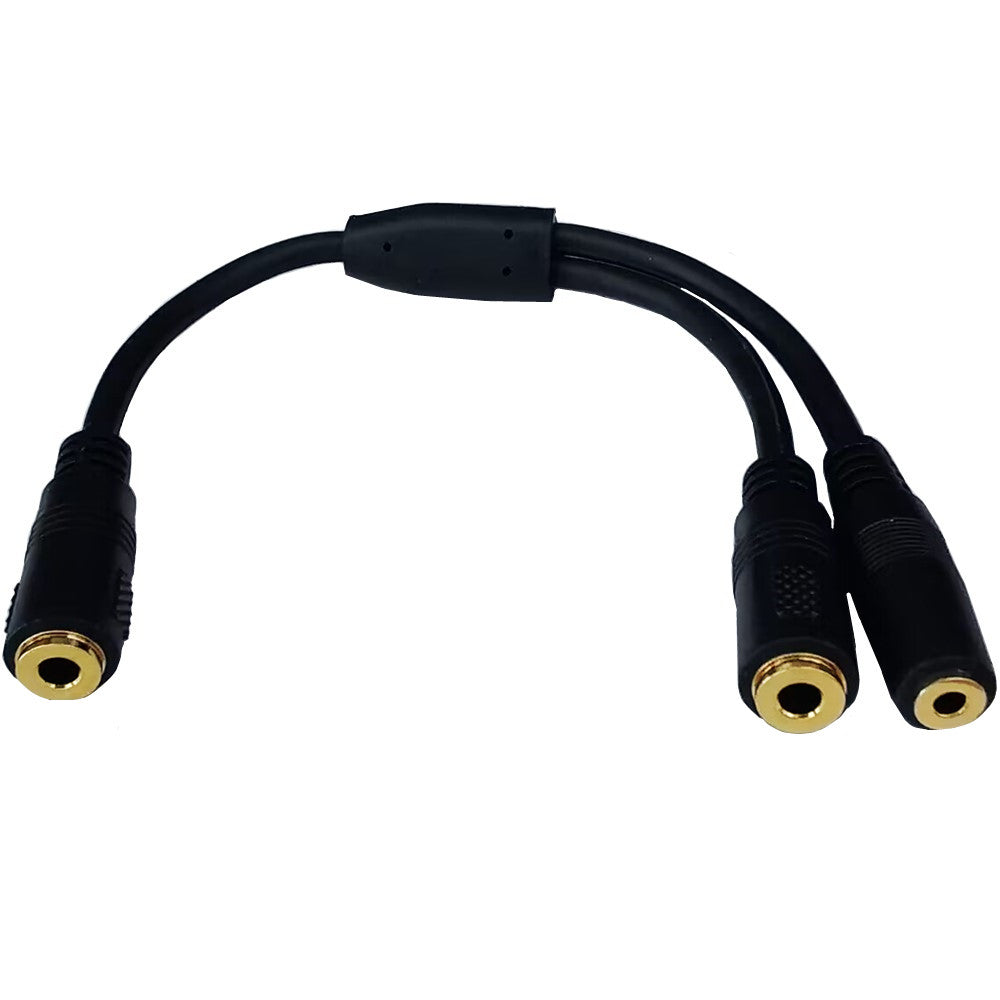 3.5mm female to 3.5mm and 2.5mm female audio Y splitter adapter