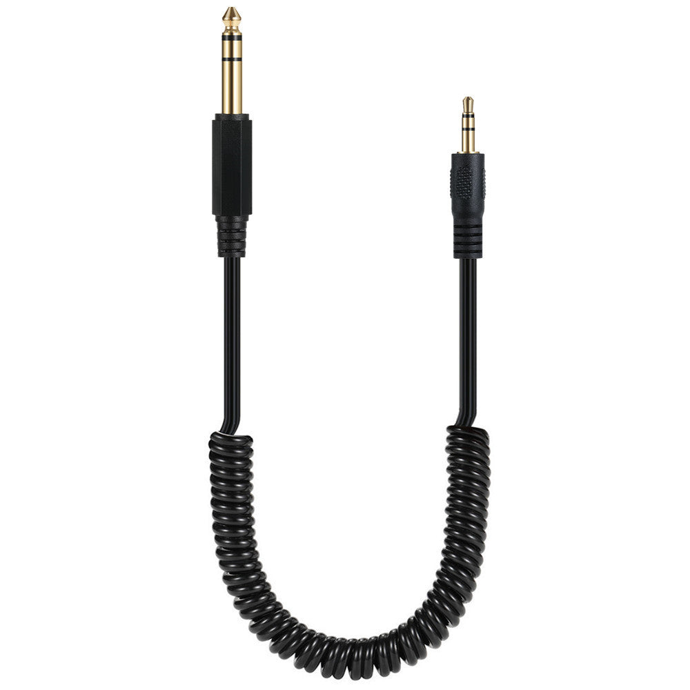 3.5mm to 6.35mm coiled audio jack cable male to male