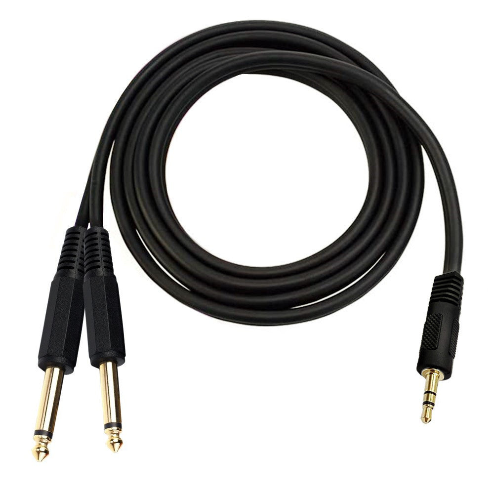  3.5mm trs to dual 6.35mm ts mono y splitter cable