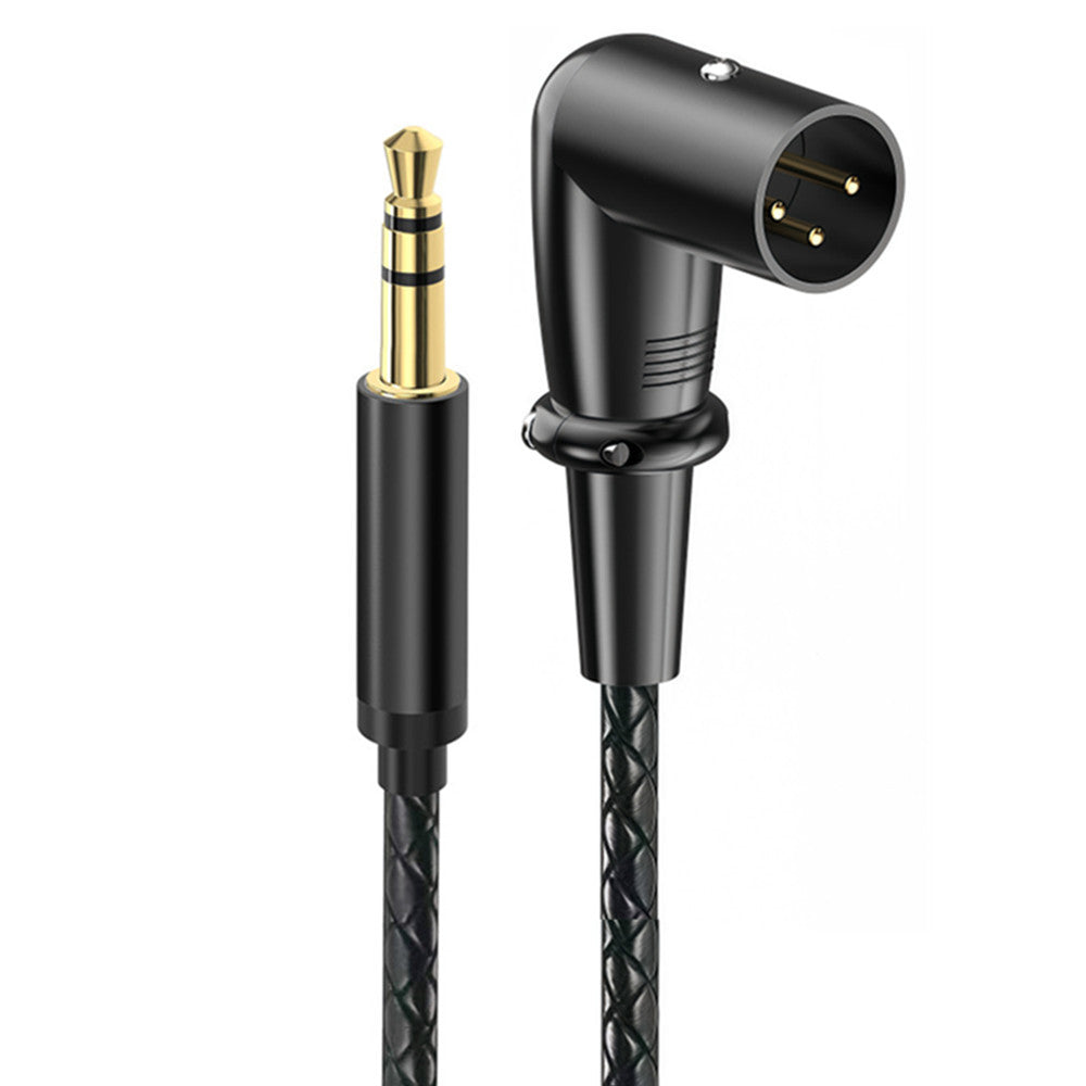 3.5mm TRS stereo male to right angle XLR male audio cable