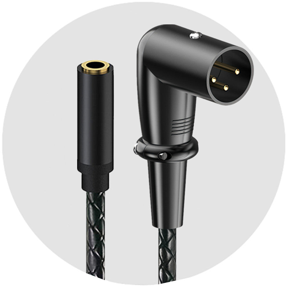 3.5mm female to right angle XLR male adapter cable