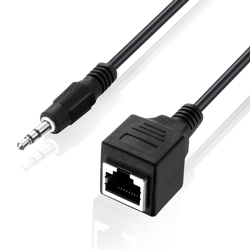 3.5mm stereo jack to RJ45 female audio extension cable