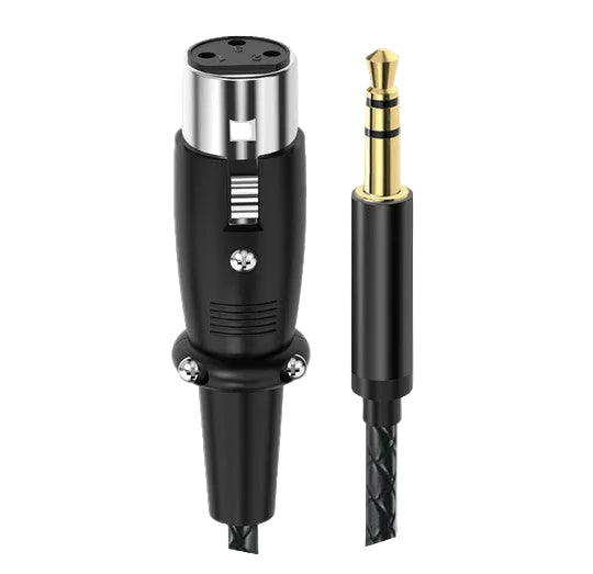 3.5mm stereo male to XLR female cable for microphone camera and laptop audio connection