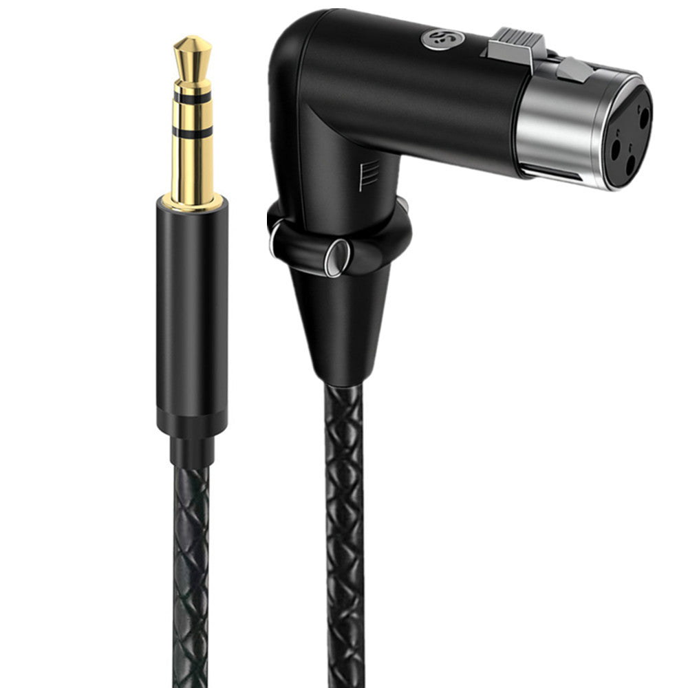 3.5mm stereo male to XLR female microphone audio cable with metal connector
