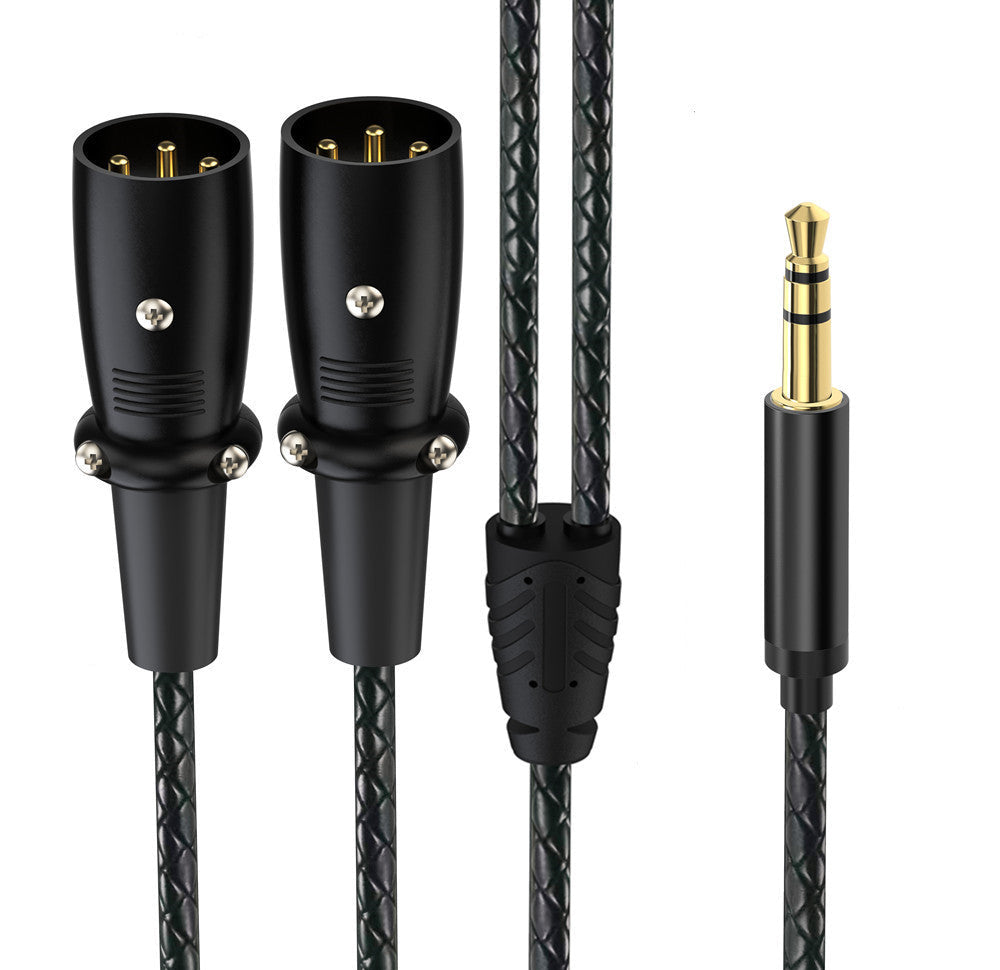 3.5mm TRS stereo male to dual XLR male Y splitter cable