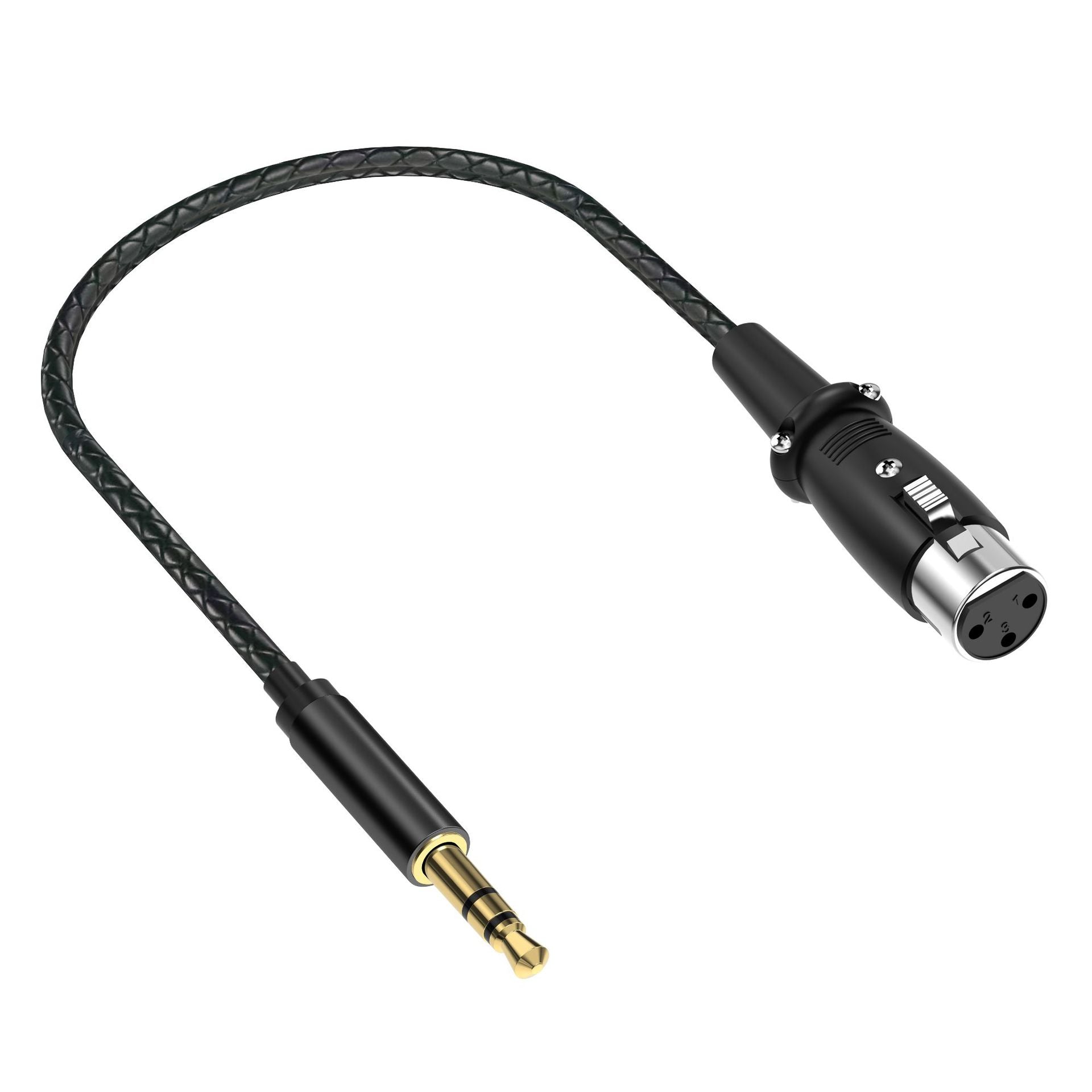 TRS 1/8 inch to XLR female audio cable for recording streaming and mixer setup