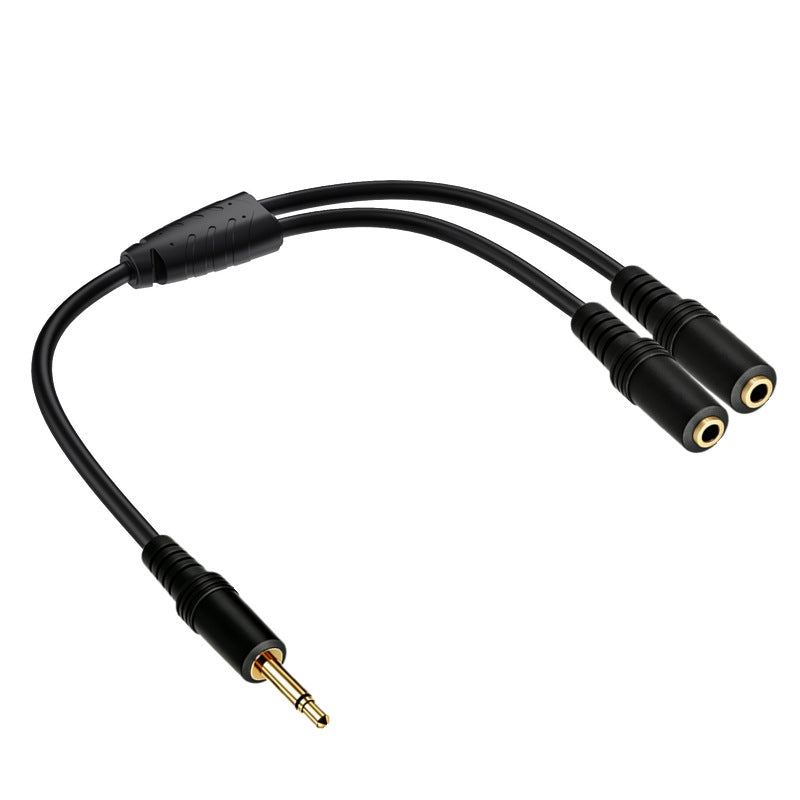 0.3m 3.5mm TS mono audio Y-splitter cable with two female sockets