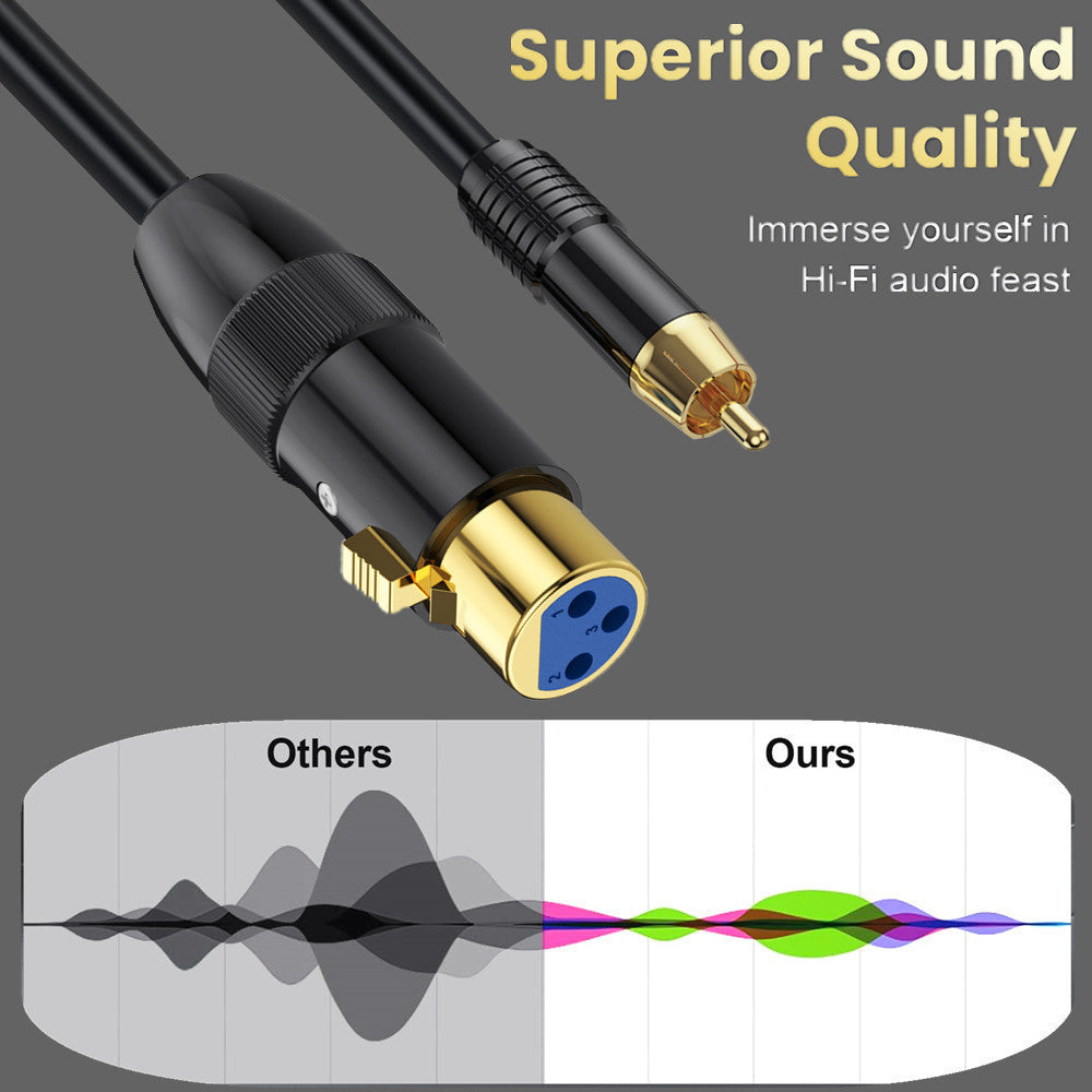 3 pin XLR to RCA stereo converter lead