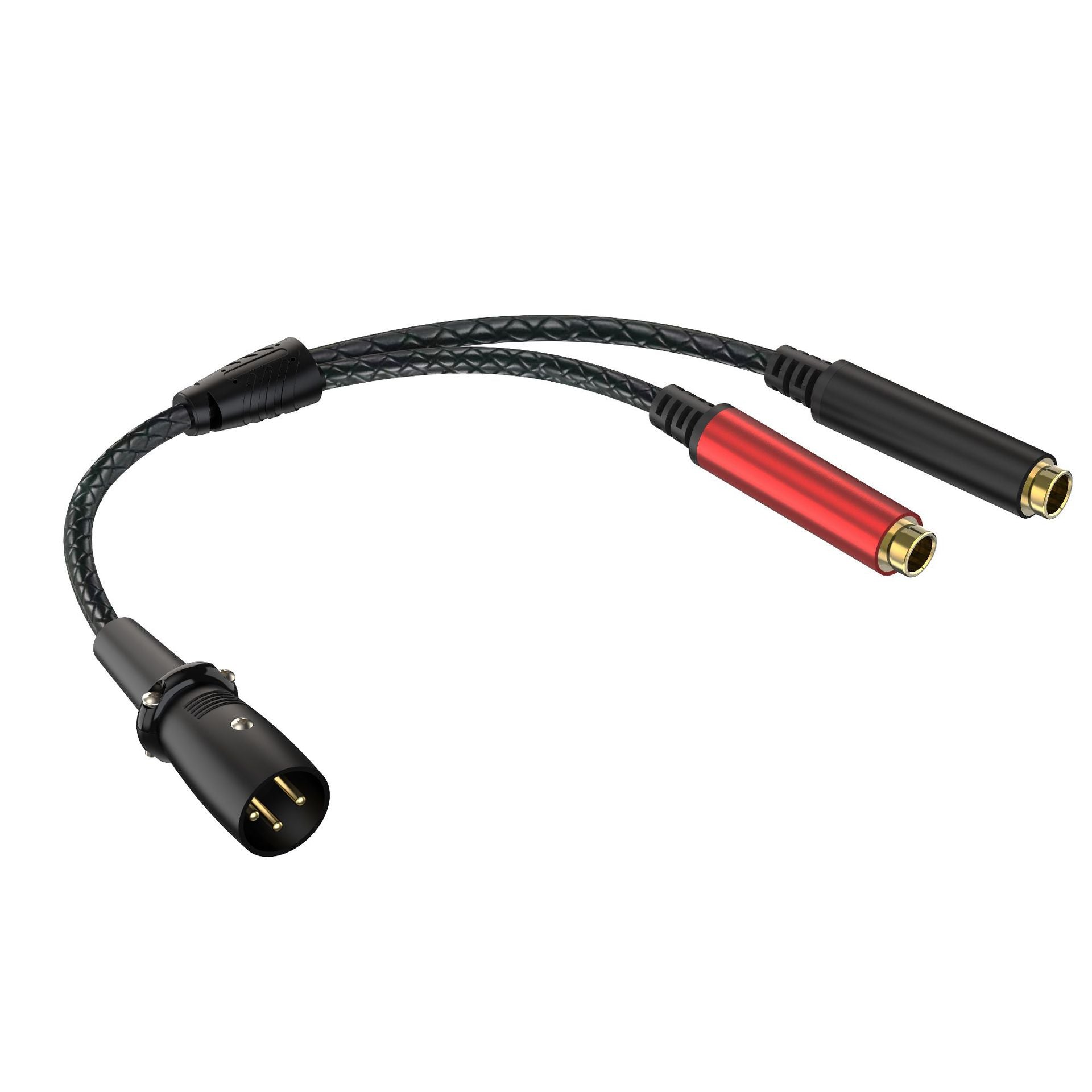 Straight 3-pin XLR male audio connector with metal contacts