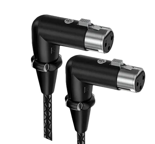 3-pin XLR female to female angled microphone cable with braided jacket 